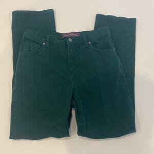 Gloria Vanderbilt Amanda Green Straight Leg High Rise Denim Jean EUC Sz 8